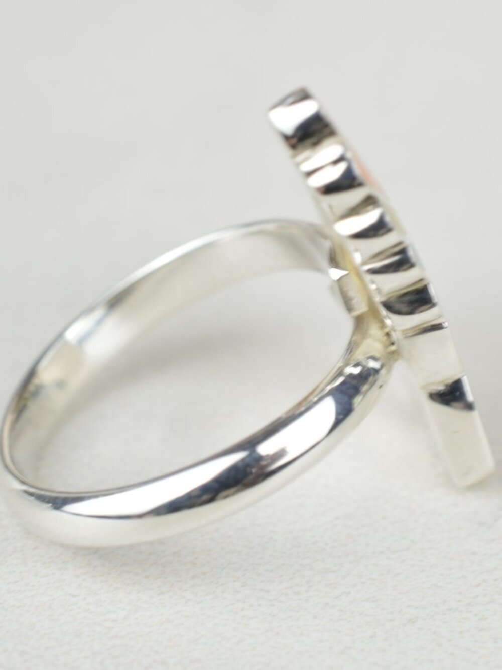 Peruvian Inlay Hummingbird Ring 925 Silver Size 7.5 - Picture 8 of 11